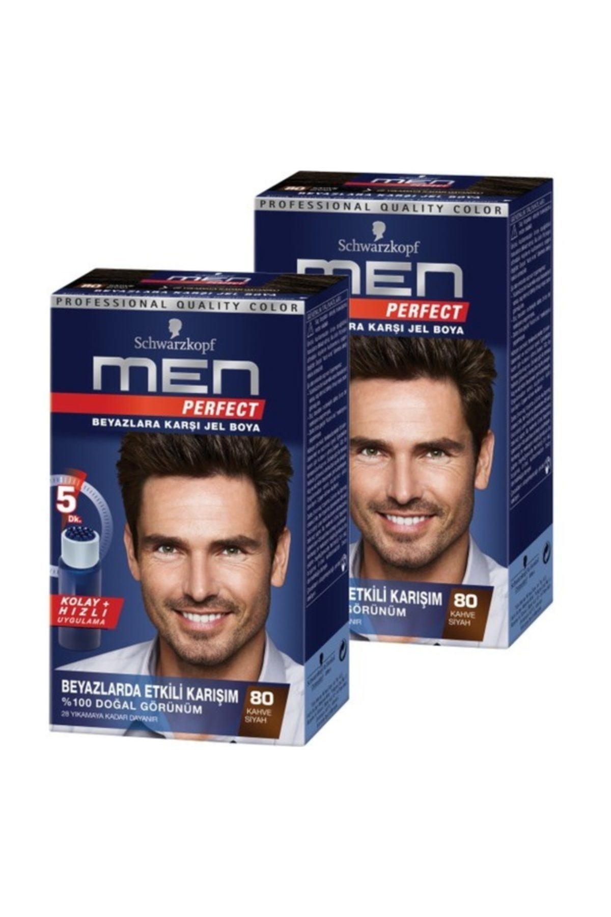 Men Perfect Saç Boyası 80 - Kahve Siyah 80 ml x 2 Adet