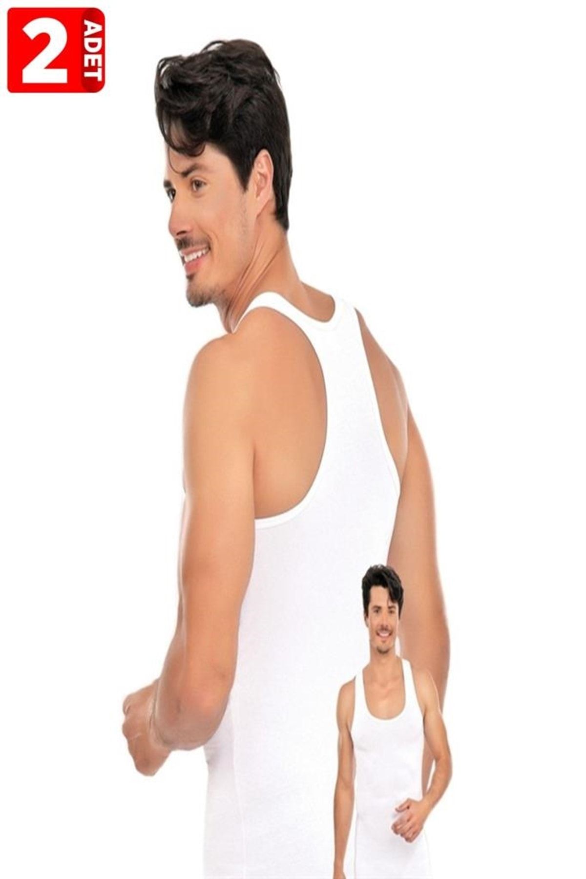 Tutku-Men's White Athlete Rambo Athlete 2 Pack 100% Cotton 1