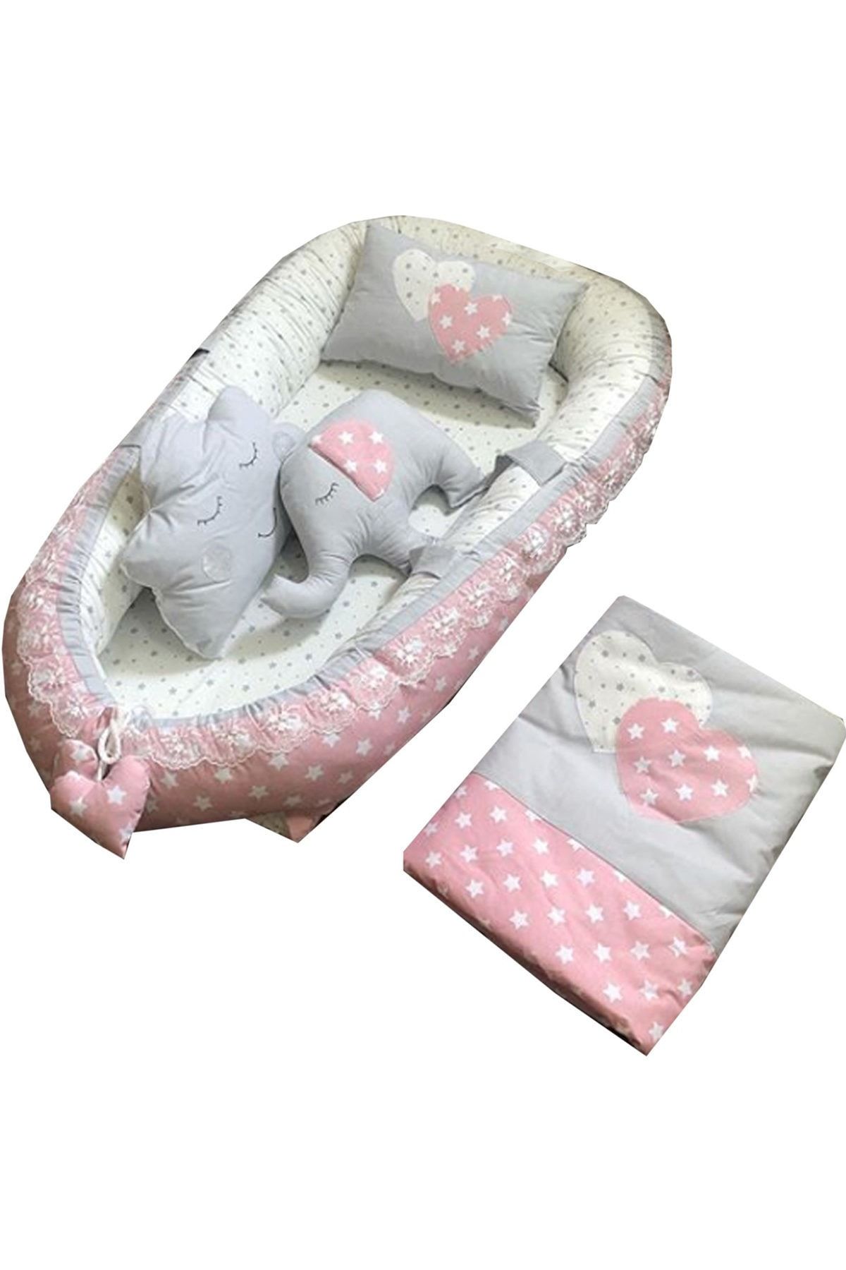 Jaju Baby Nest Pudra - Gri Yıldız Jaju-babynest Anne Yanı Set