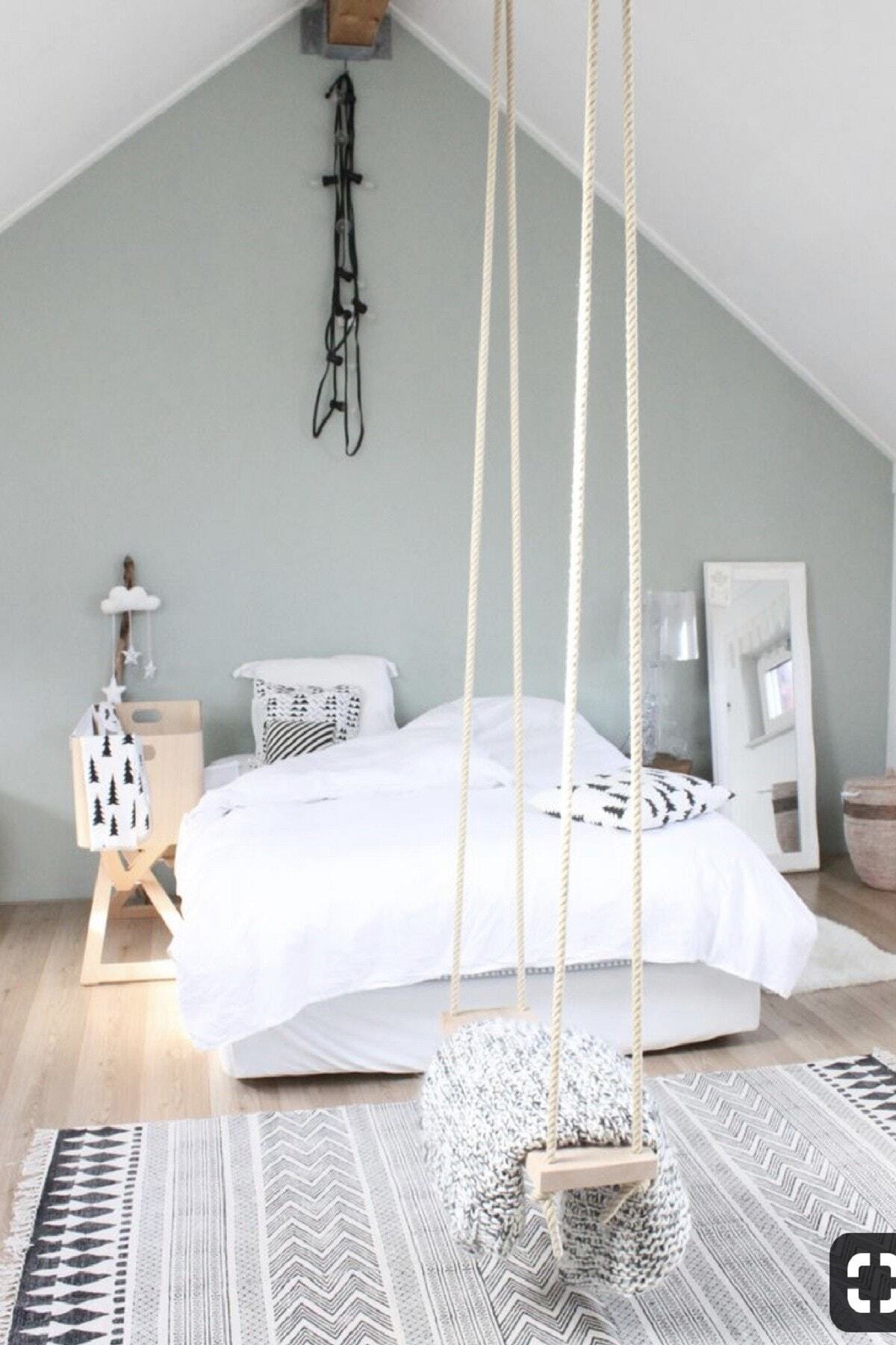 Karaköse Ahşap Doğal Ahşap Salıncak Ev Bahçe Salıncak Büyük Salıncak Aile Hamak 50 cm Naturel Renksiz