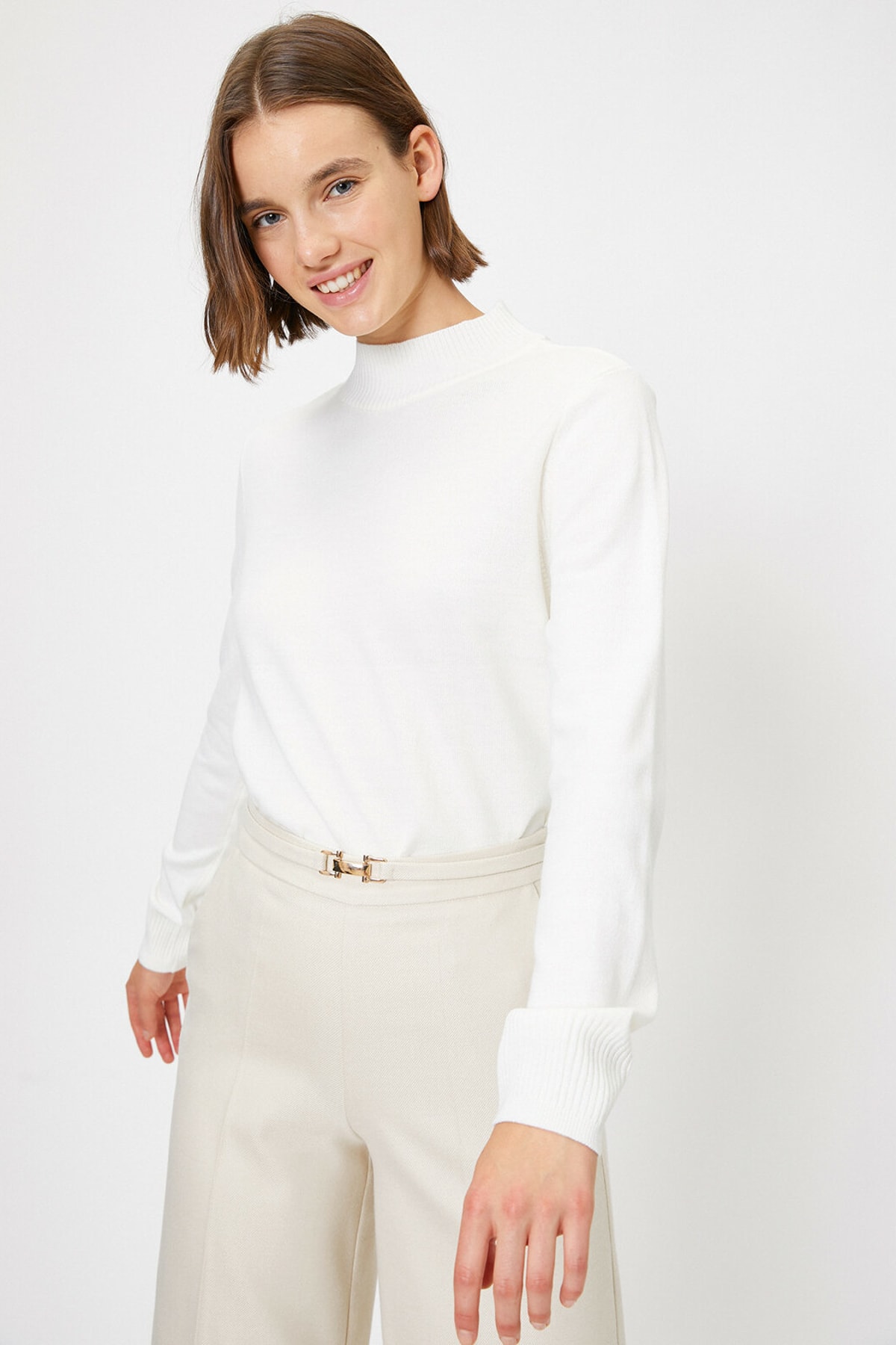 Koton Pullover Weiß Regular Fit Fast ausverkauft
