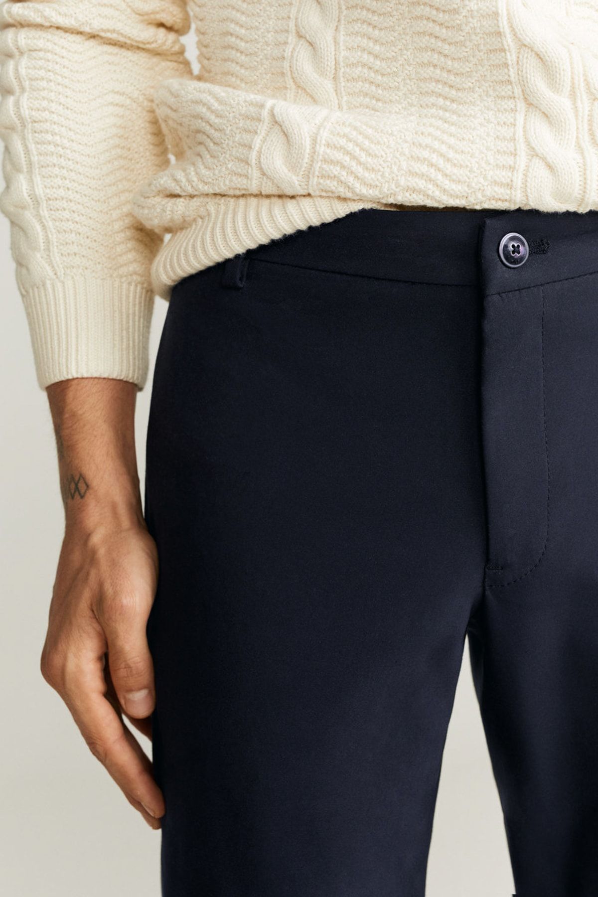Erkek Lacivert Fermuarlı Pamuklu Jogger 53027019