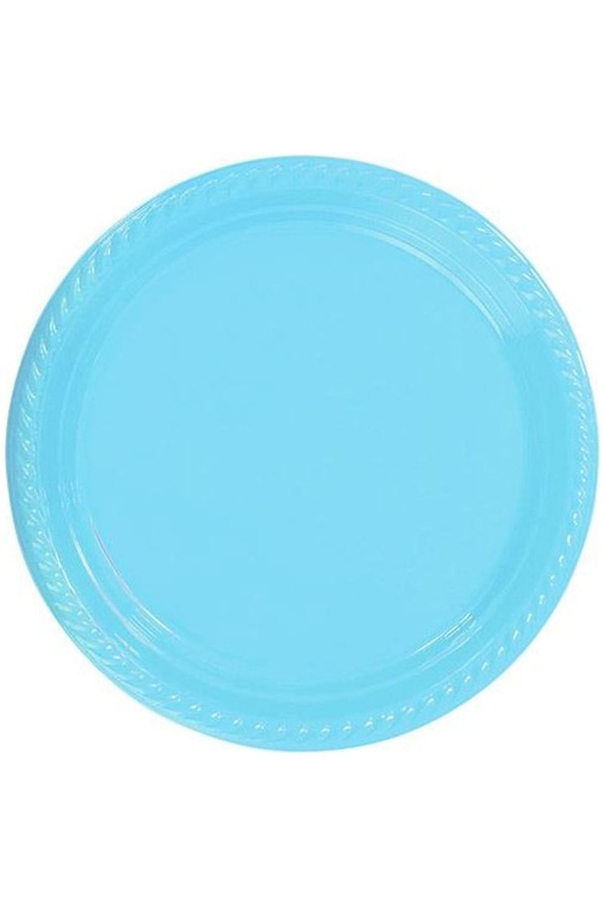 Parti dolabı-25 Pieces Light Blue Plastic Disposable Birthday Party Plates 1