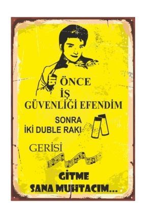 Önce Iş Güvenliği Efendim Zeki Müren Retro Vintage Ahşap Poster 2030294