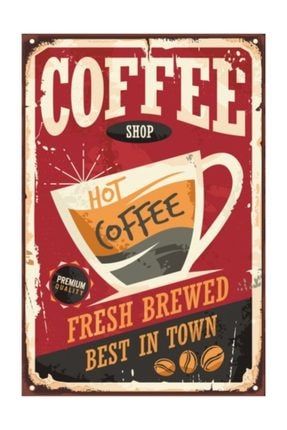 Sıcak Kahve Retro Vintage Ahşap Poster 2030124