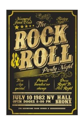 Rock Roll Retro Vintage Ahşap Poster 2030125