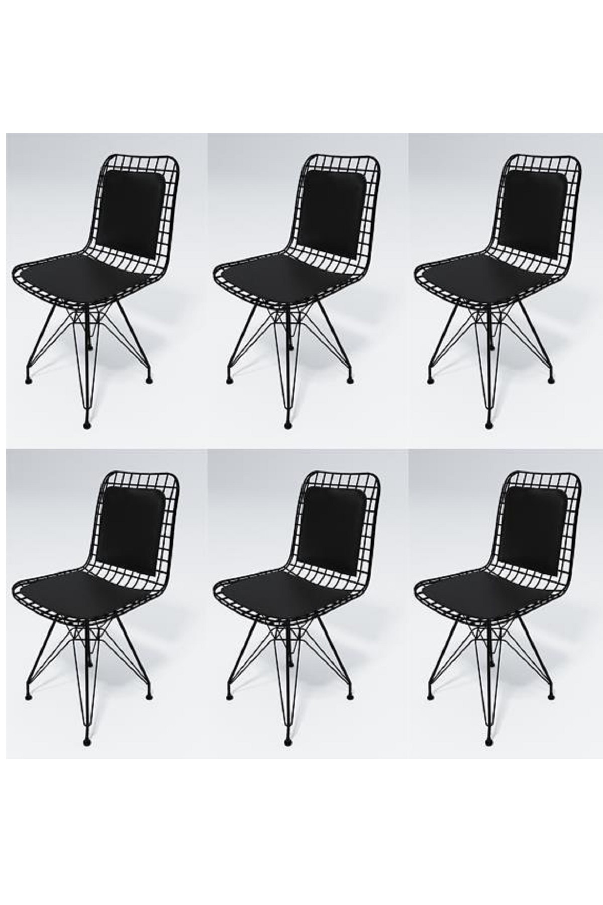 Knsz Kafes Tel Sandalyesi 6 Lı Mazlum Syhsyh Sırt Minderli Ofis Cafe Bahçe Mutfak