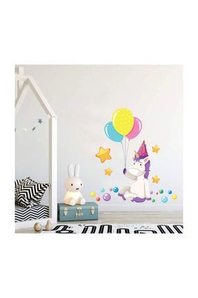 Balonlar Ve Unicorn Çocuk Odası Dekoratif Duvar Sticker balonlarveunicorn80cm
