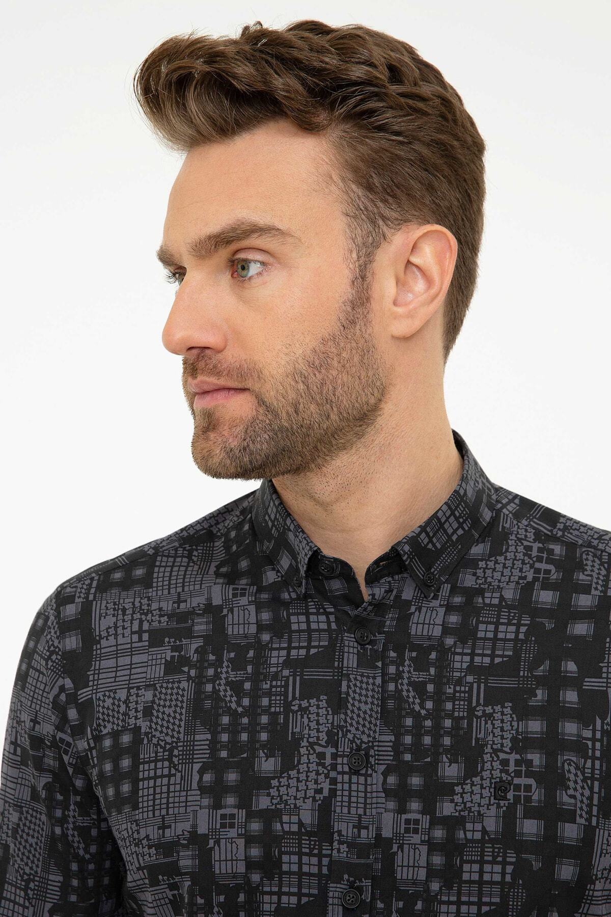 پیراهن مردانه مشکی پیرکاردین | G021GL004.000.861971 اورجینال - تصویر 2