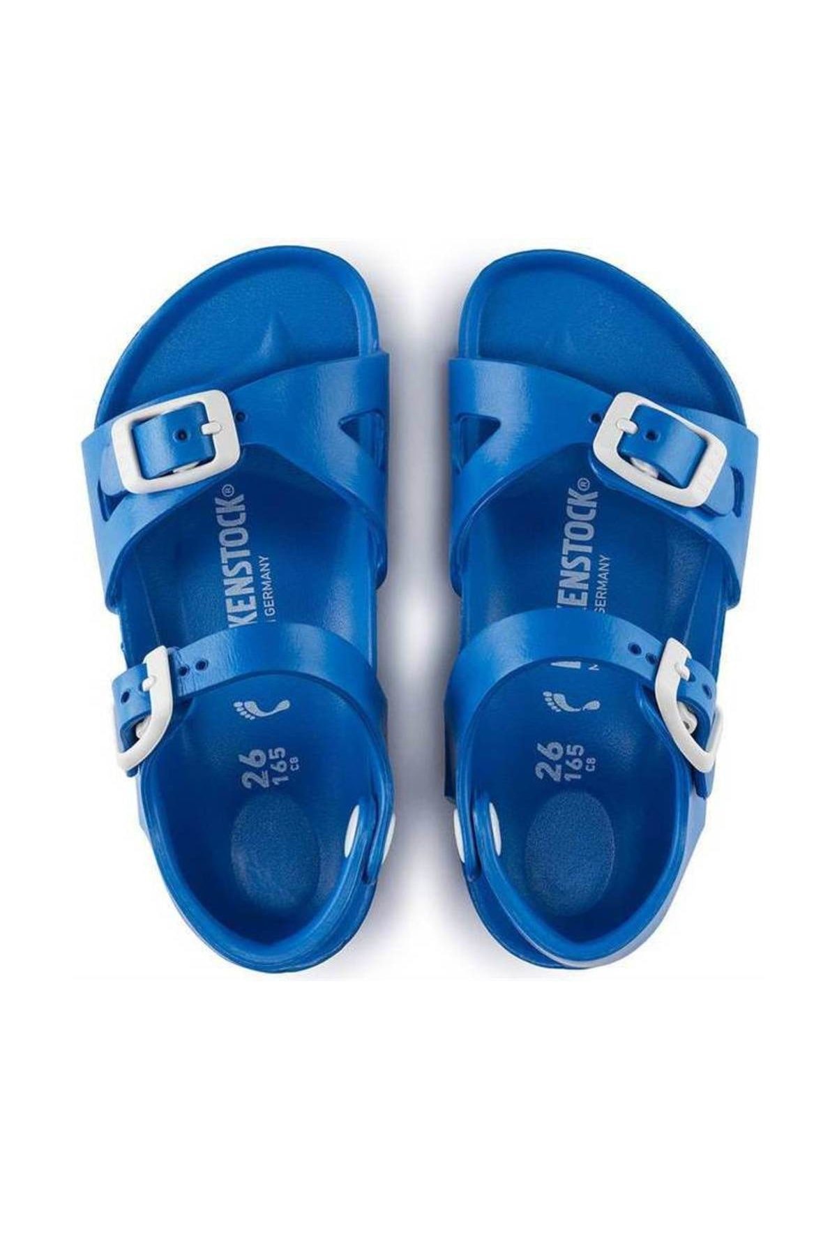 دمپایی بیرکن استاک پسرانه اوا آبی  راسته      Daily/روزانه | Birkenstock 1003535_SCUBA BLUE DE - تصویر 5