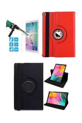 Apple Ipad 6. Nesil 2018 9.7 Inç 360 Dönebilen (a1893-a1954) Tablet Kılıfı + Cam (kırmızı) 221-7