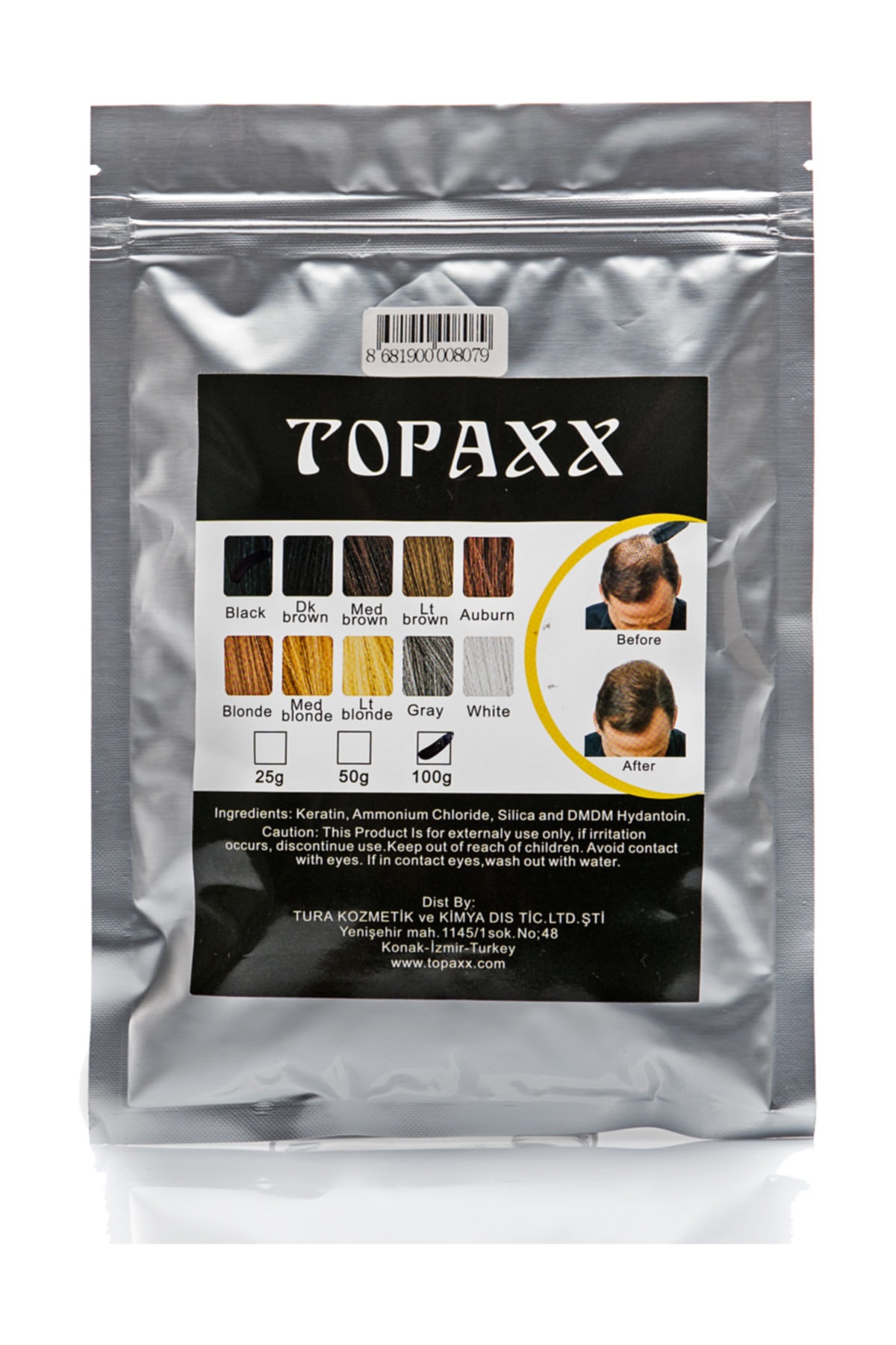 Topaxx Siyah/black Saç Fiber Topik Tozu 100gr