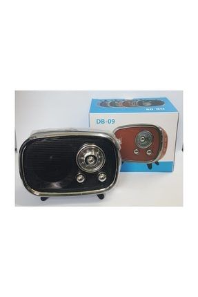 Bd-09 Mini Retro Style Bluetooth Hoparlör Fm Radyo Sd Kart Ve Usb Girişli Speaker Siyah DB-09