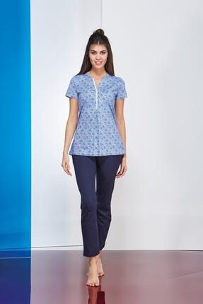 Kadın Mavi Pijama Takım 20653 PJS20653