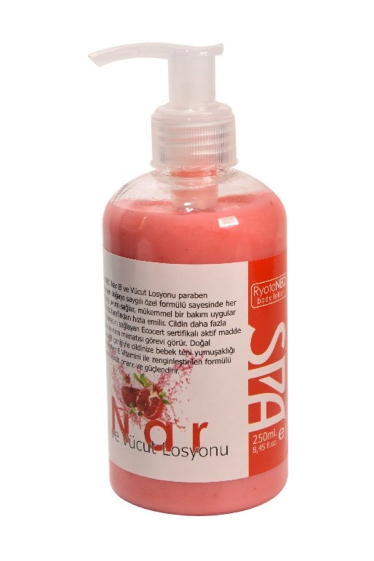 RyotoNEO Nar El Yüz Ve Vücut  Losyonu %100 Doğal 250 Ml. / RyotoNEO Pomegranate Hand, Face and Body Lotion 100% Natural 250 Ml.