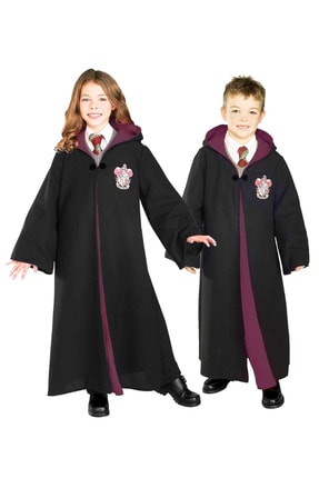 Harry Potter Cadılar Bayramı Harry Potter Cübbe Çocuk Kostüm 7-8 Yaş Siyah /