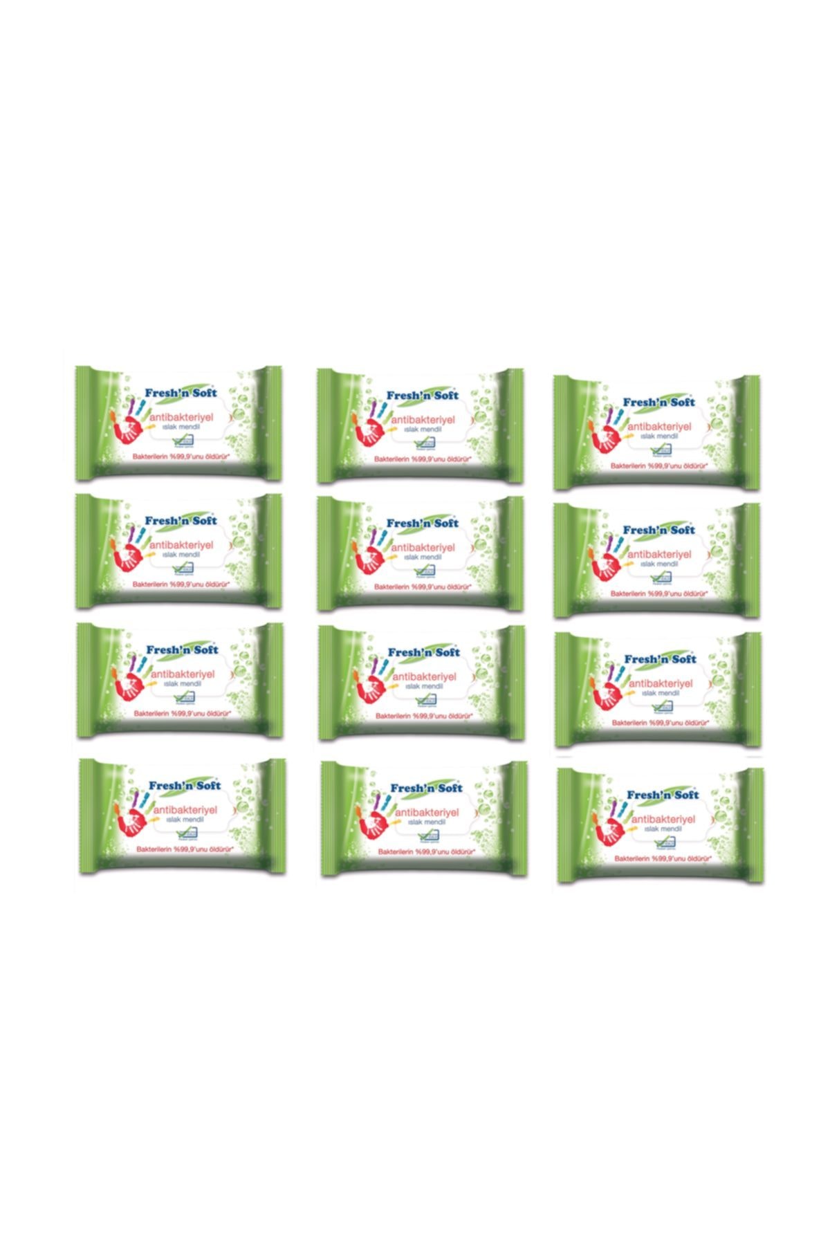 FRESHNSOFT Fresh'n Soft Antibakteriyel 15'li Cep Islak Mendil 12'li Avantaj Paket-180 Yaprak