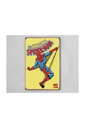 Spider Man Tablo 30x20 cm Retro Vintage Ahşap Poster