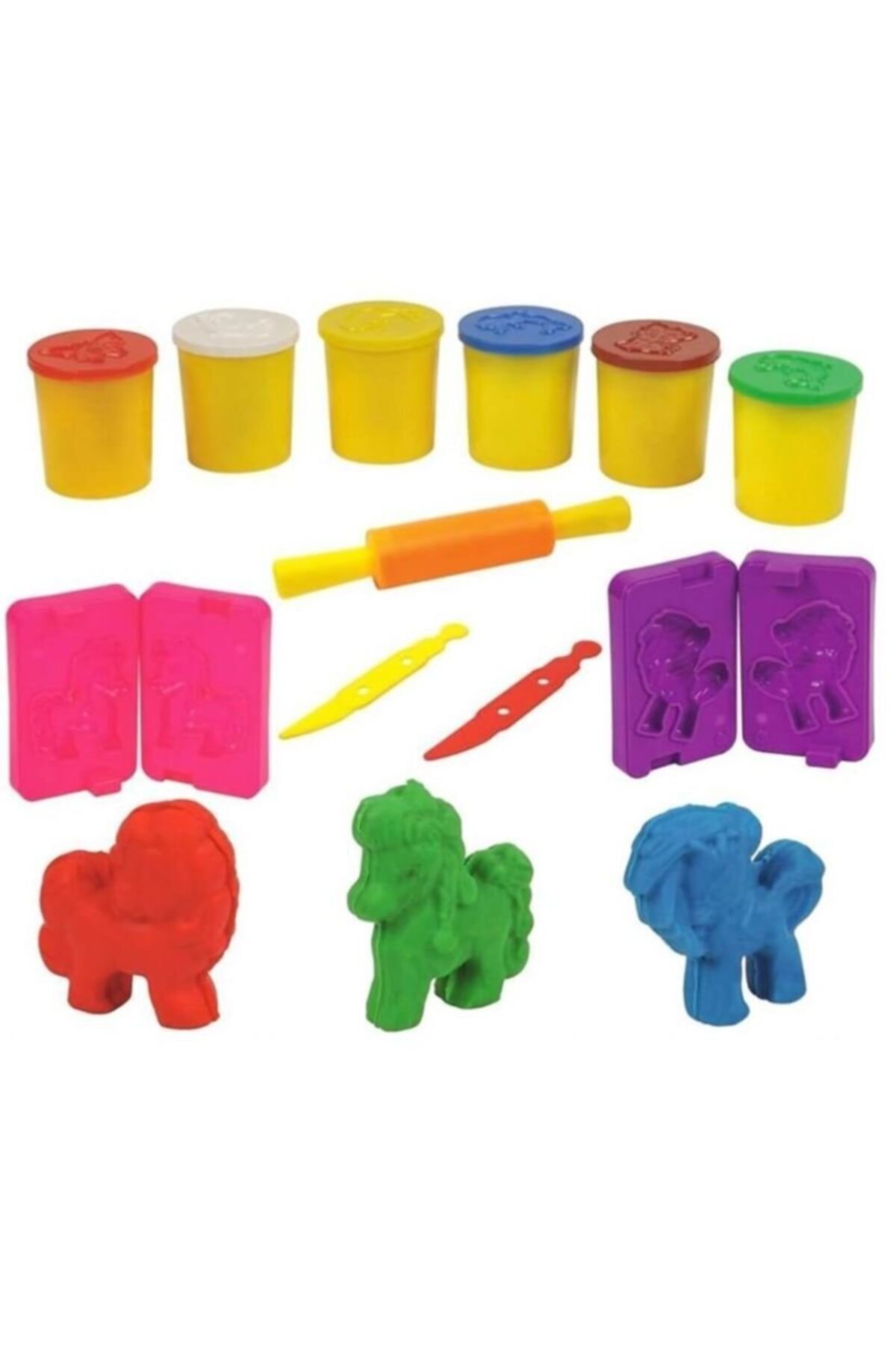 Genel Markalar Heroes 3d Pony Set 6 Renkli Oyun Hamuru Ern-569