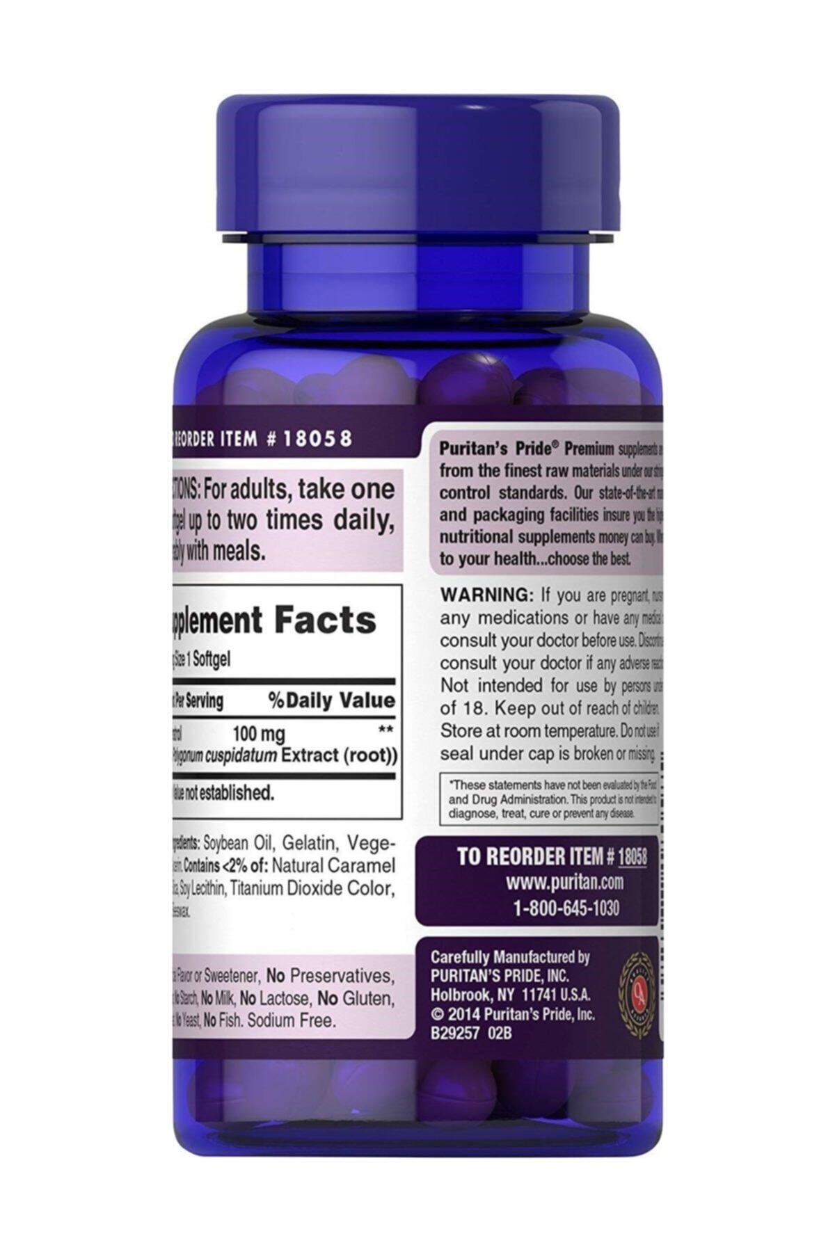 Puritan’s Pride Resveratrol 120 Capsules