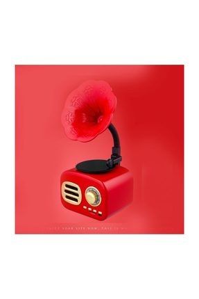 FT-05 RETRO Mini Kırmızı Gramafon Bluetooth Radio Hoporlör 8681468126086
