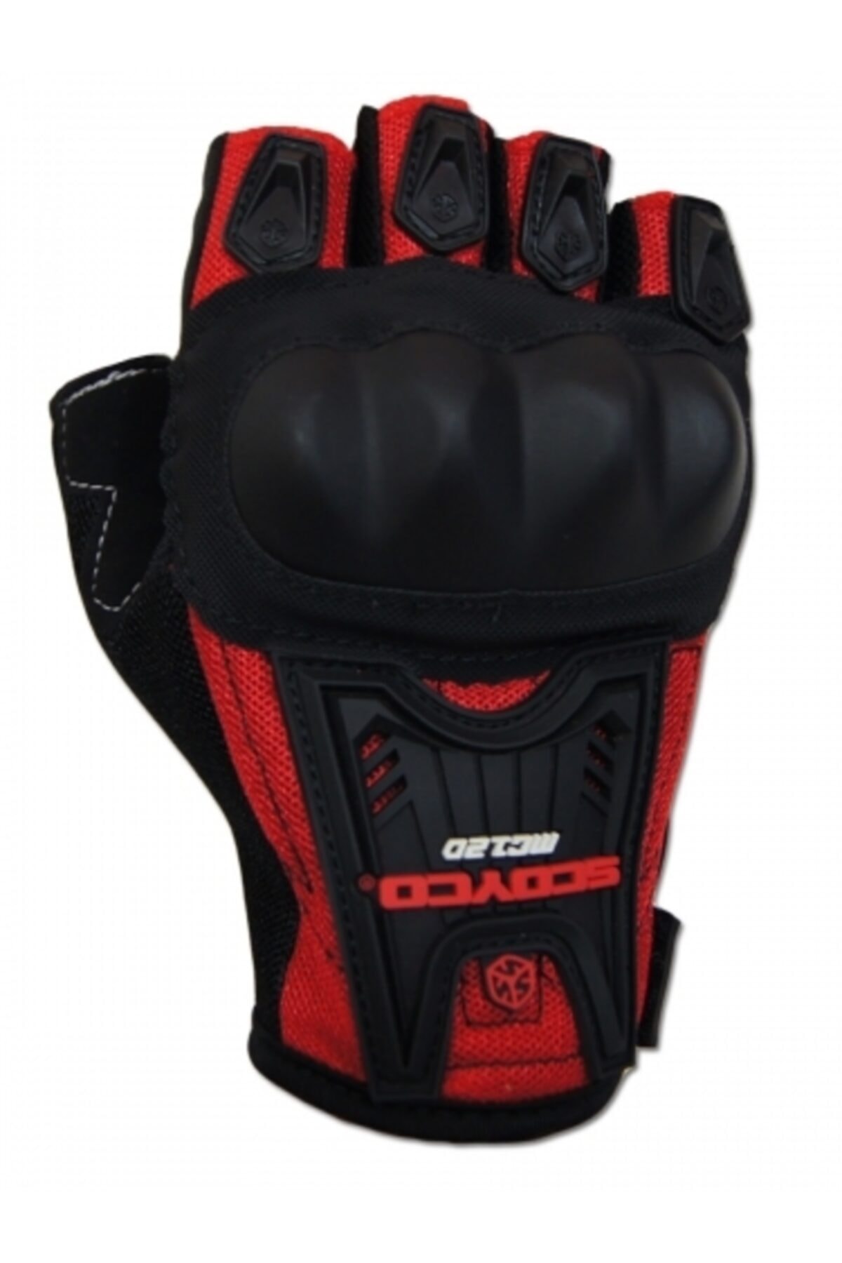 Scoyco Unisex Kırmızı Yazlık Parmaksız Korumalı Eldiven Mc12d