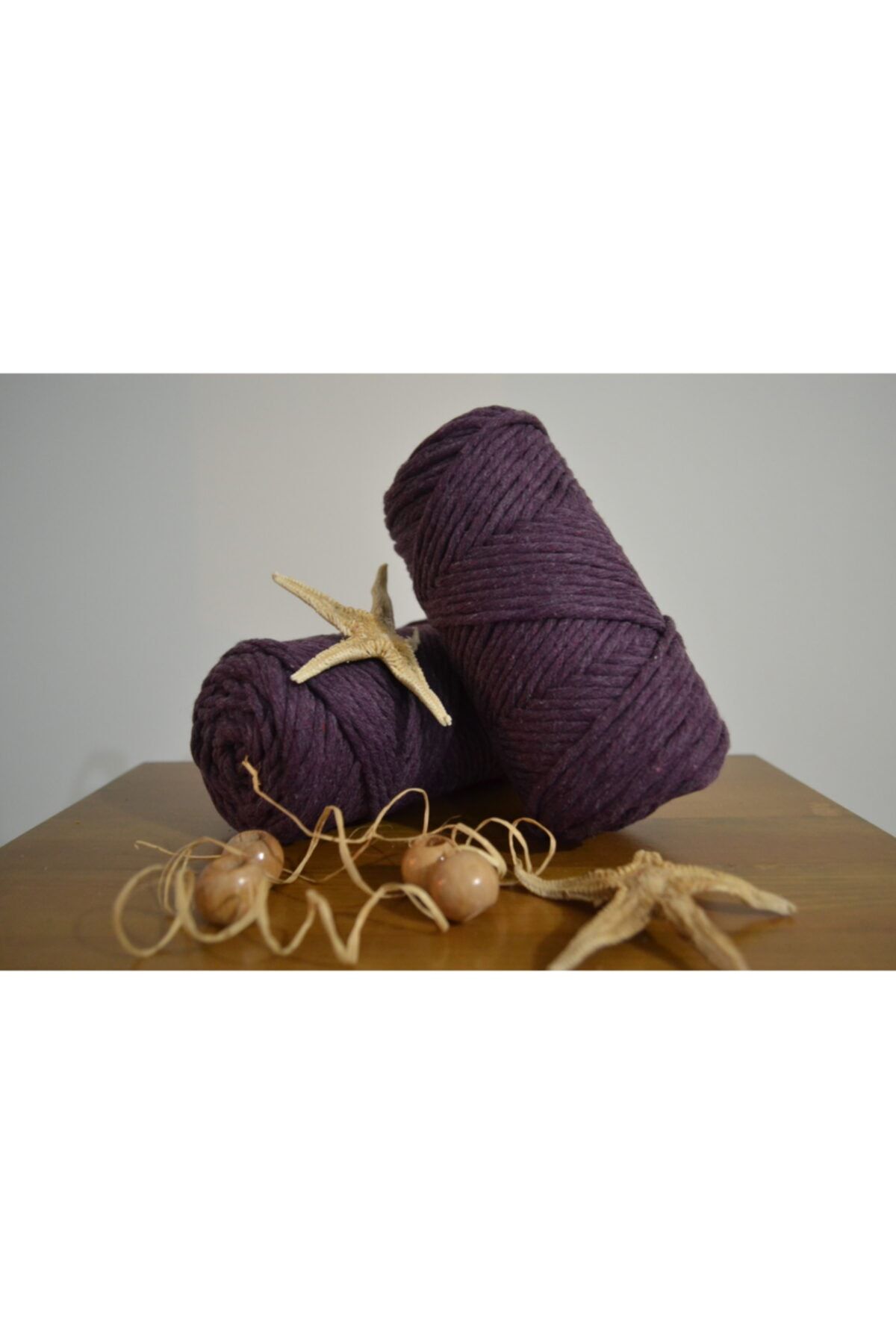 CAN DENİZ ART-3mm Plum Single Twist Scannable Macrame Thread 250gr 2