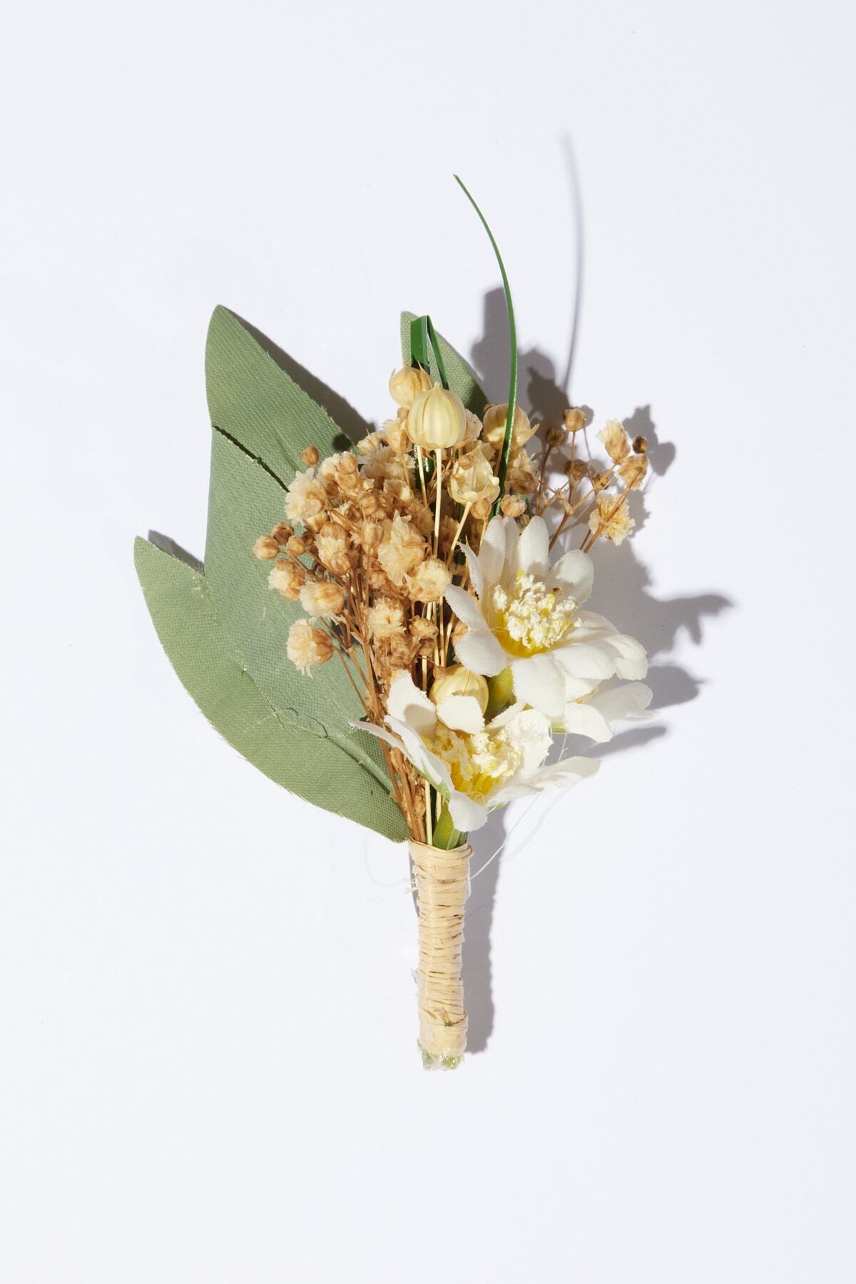 ALTINYILDIZ CLASSICS Erkek Yeşil-Beyaz Yaka Çiçeği