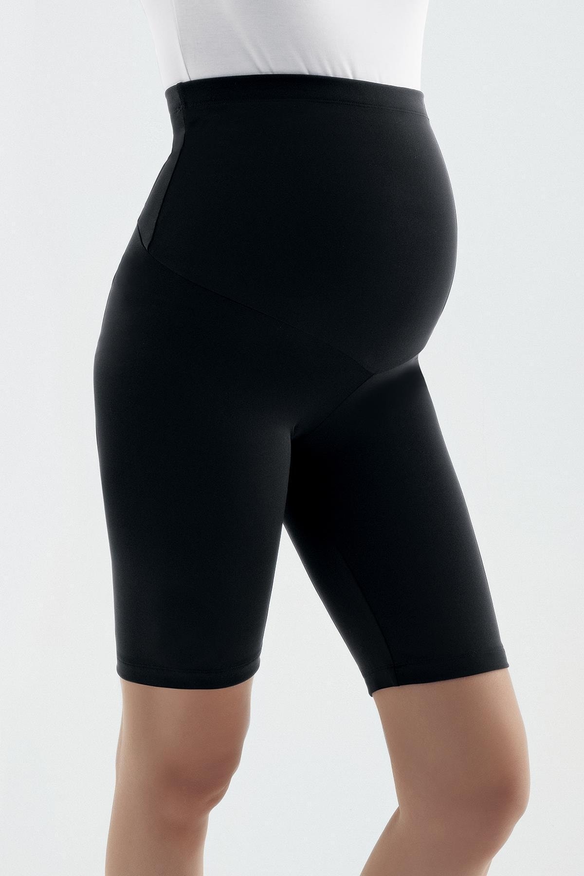 Artış Diz Üstü Biker Esnek Ayarlanabilir Bel Hamile Tayt fotoğrafı 2 (önizleme)