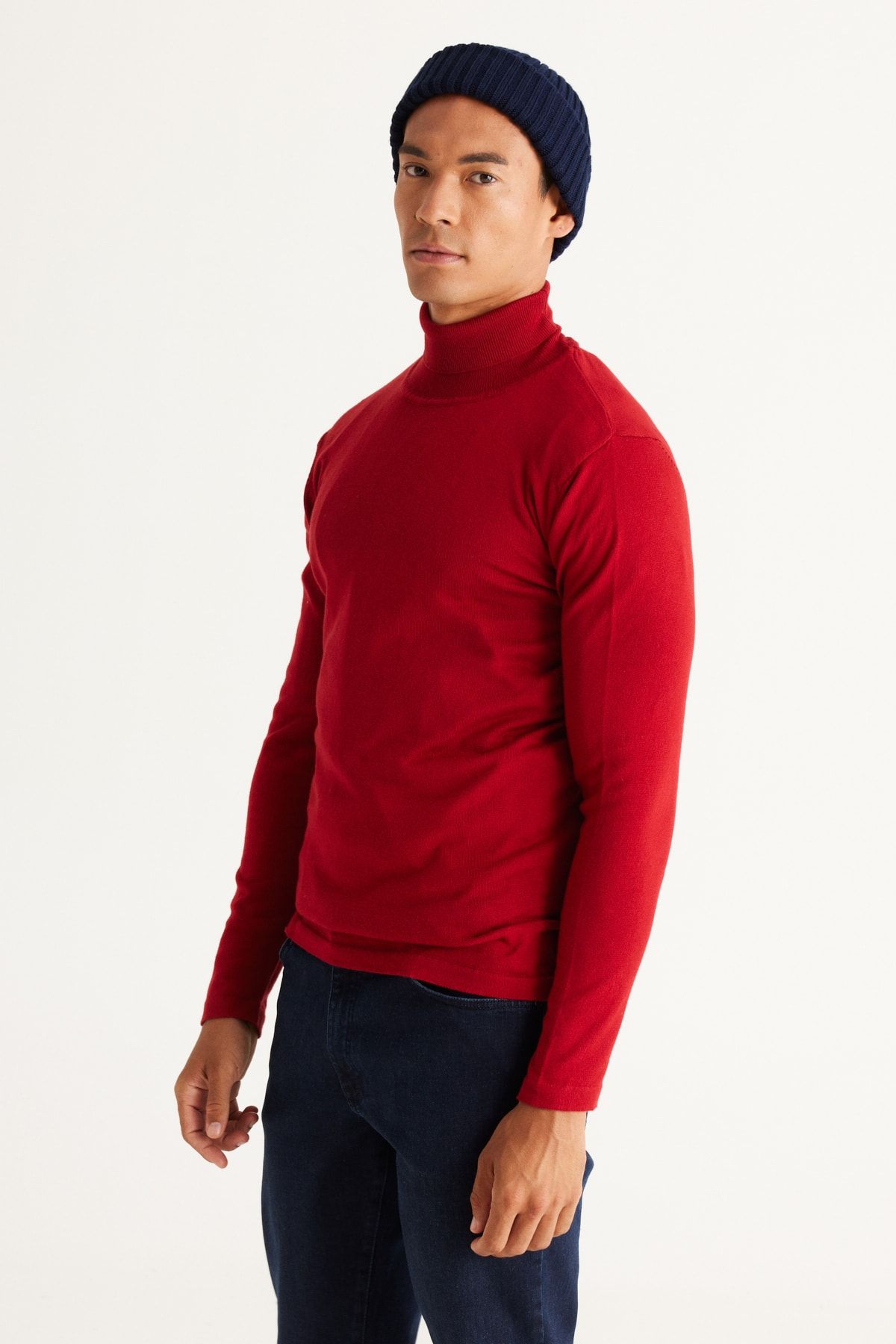 Alt ny ld z Classics Men s Red Standard Fit Regular Cut Full Turtleneck Knitwear Sweater