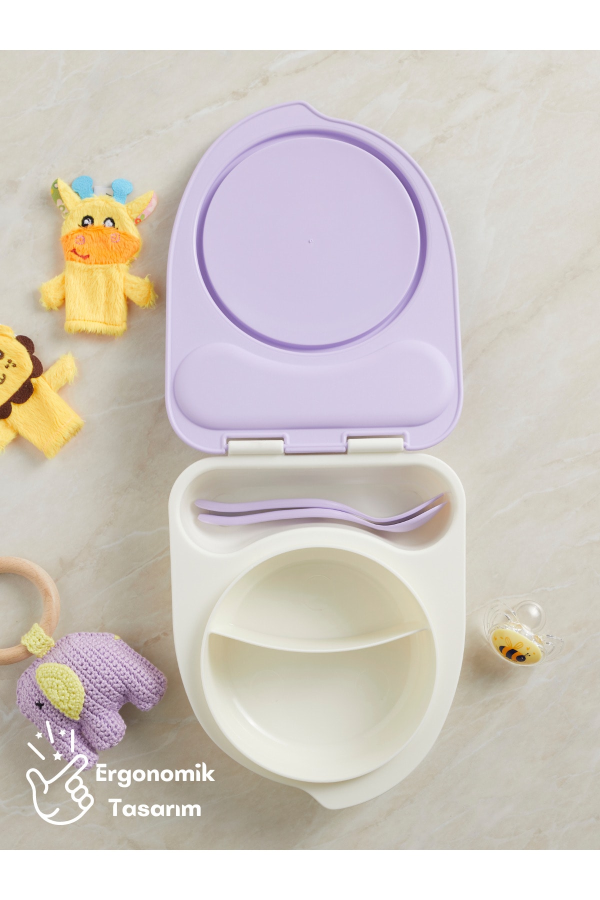 Flybee Gezgin Çocuk Taşınabilir Beslenme Kabı, Bebek Mama Kabı, Çatal & Kaşık Seti - Koala fotoğrafı 7 (önizleme)
