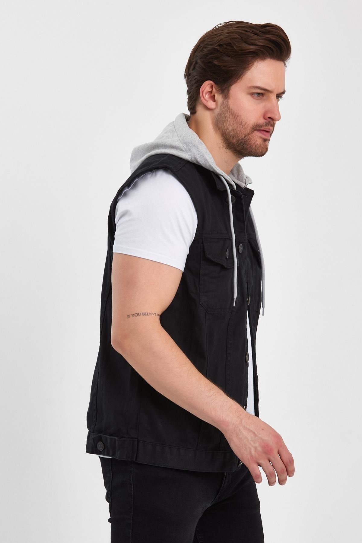 Denim jacket shop and hooded vest