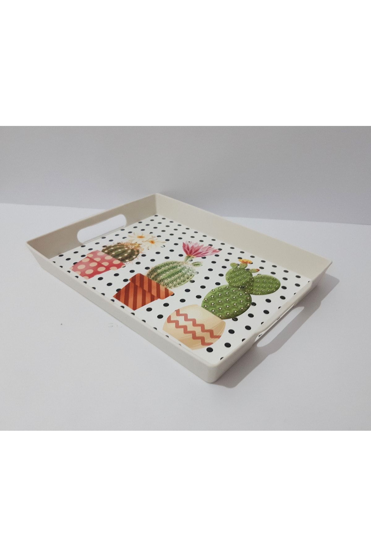 renkli çiçekler-Tea Tray Plastic Patterned Tea Tray 3