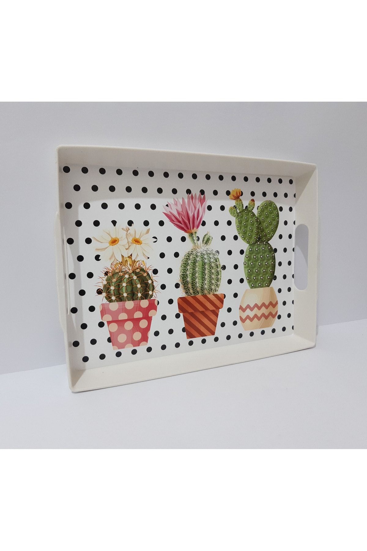 renkli çiçekler-Tea Tray Plastic Patterned Tea Tray 5