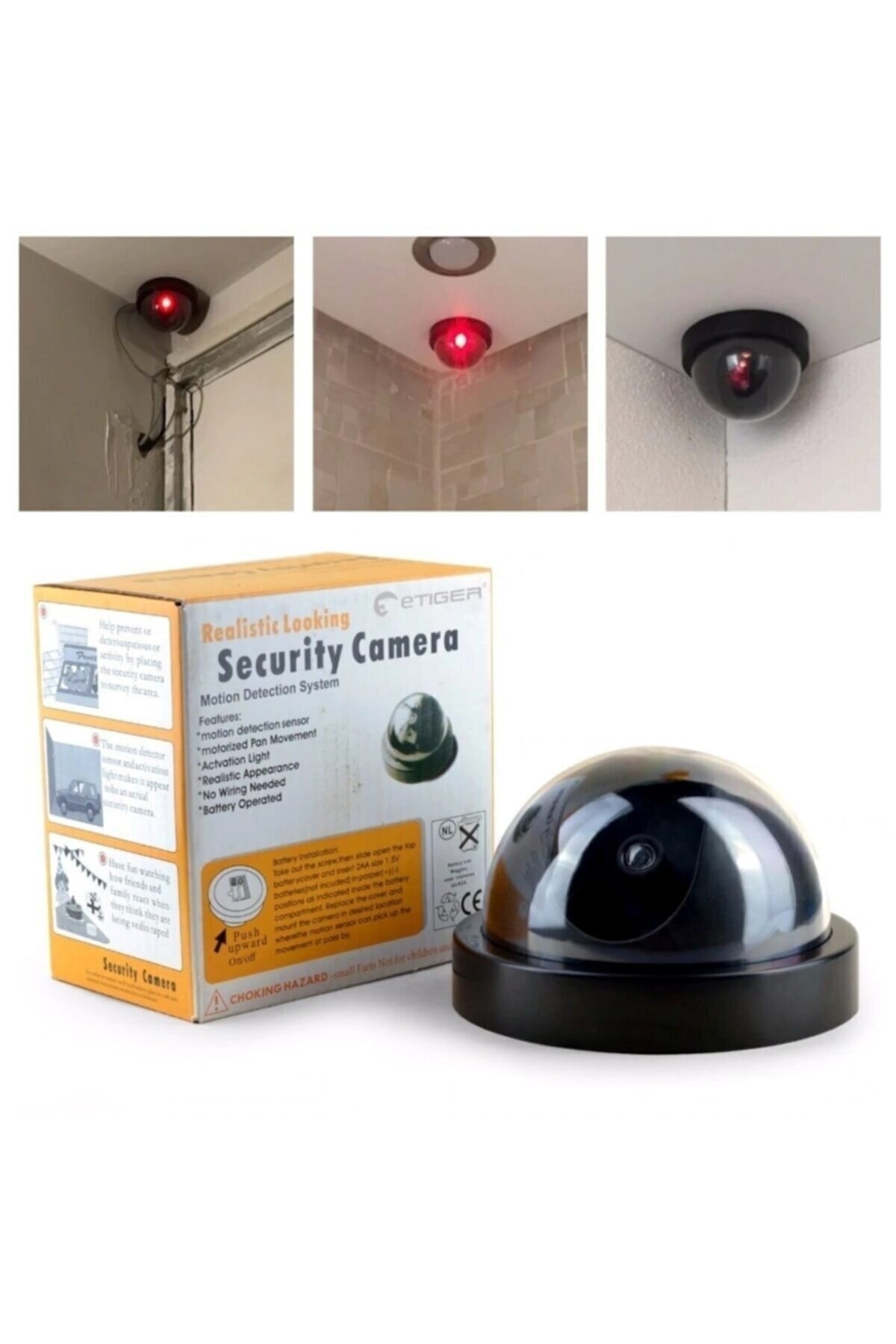 BİTERSE Hırsız Caydırıcı Sahte Dome Kamera Led Işıklı Güvenlik Kamerası fotoğrafı 3 (önizleme)