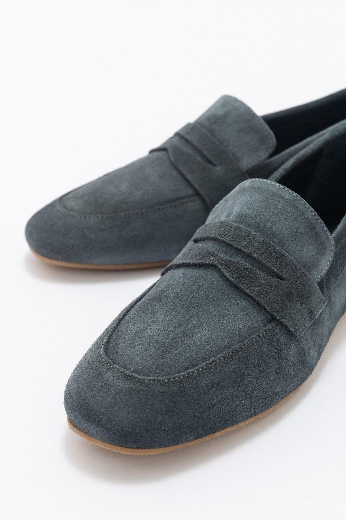 لوفر آبی زنانه کفش های Loafer چرمی Navy luvishoes