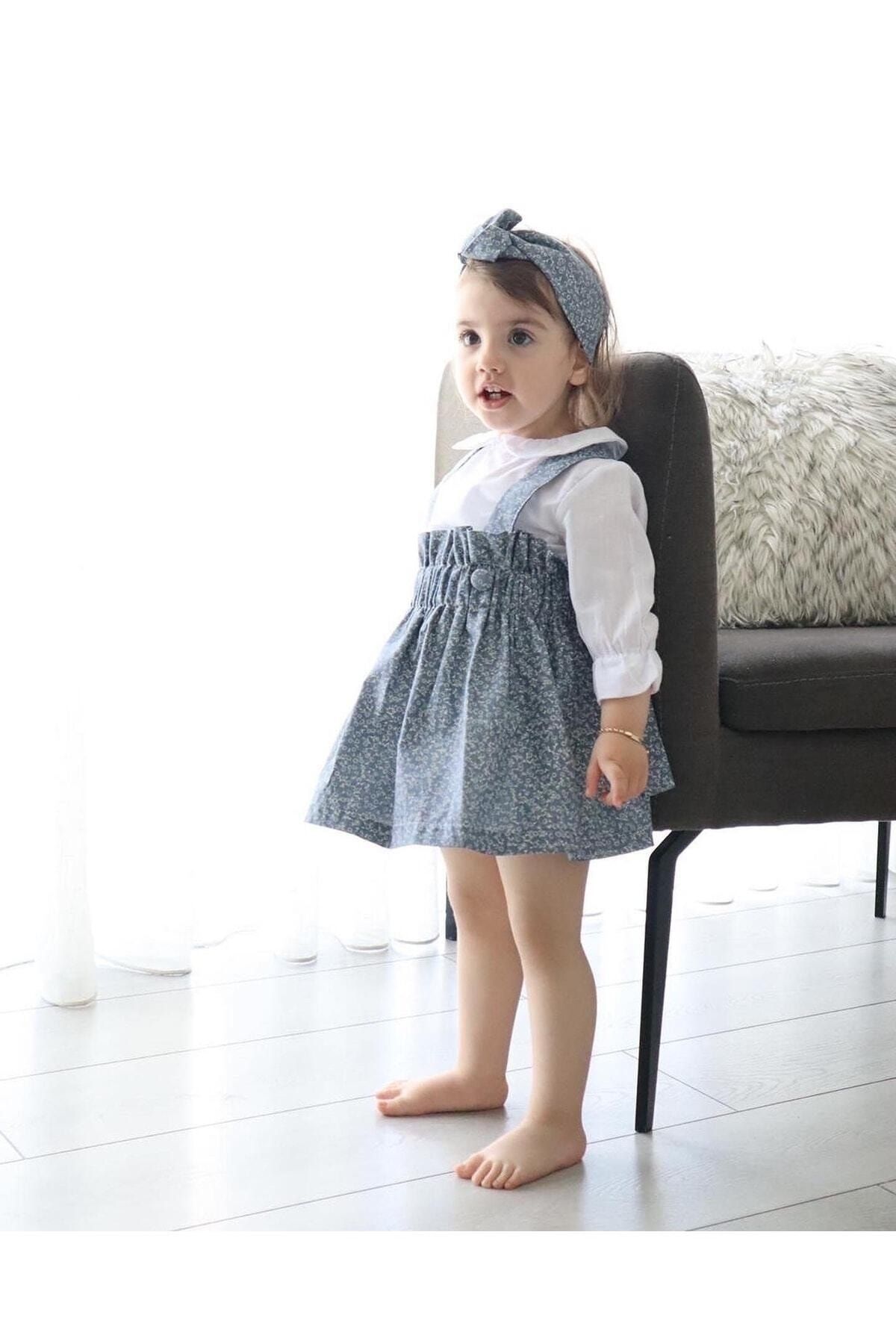 Poplinkids Çiçekli Slopet Elbise Ve Keten Gömlek 109