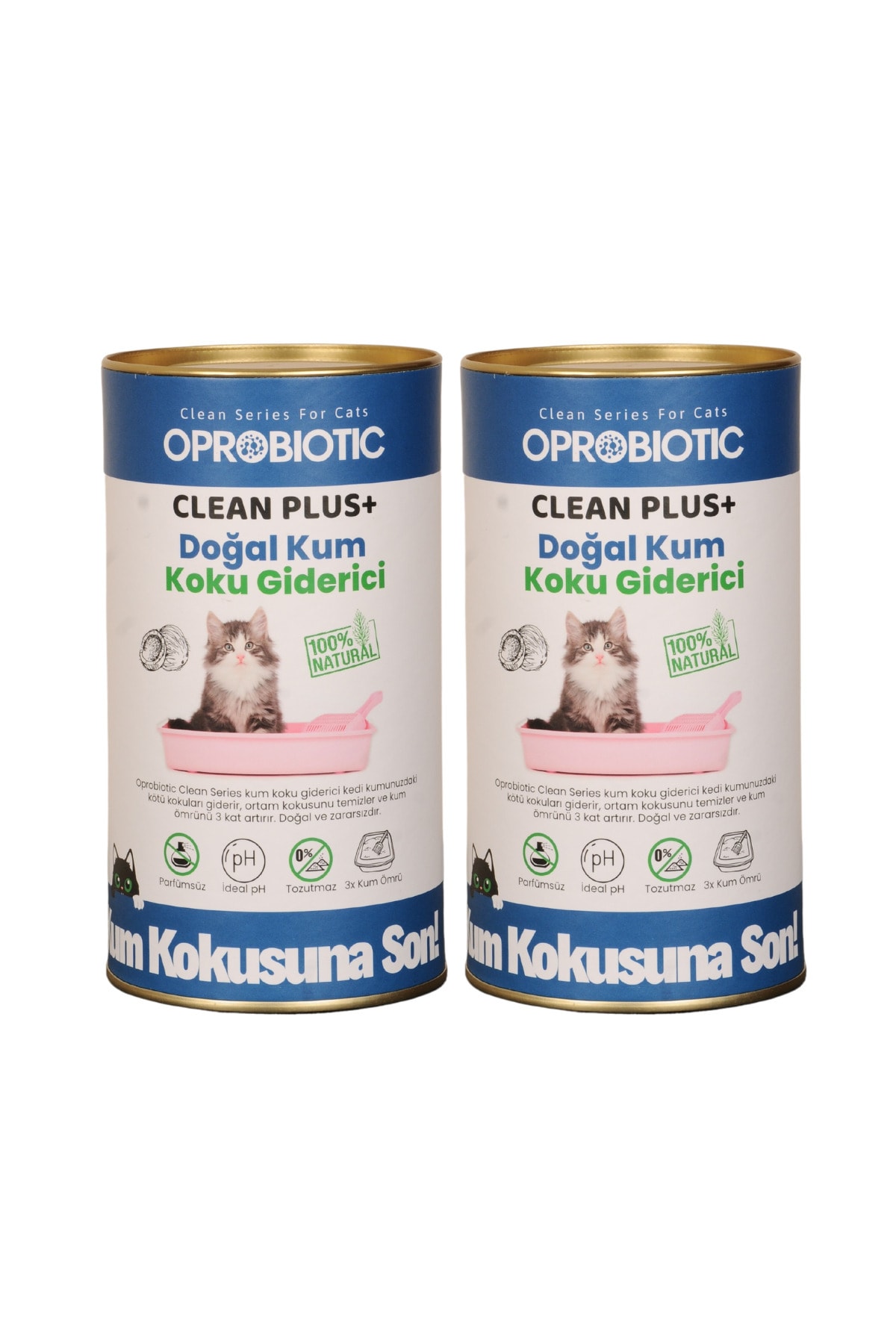 Oprobiotic Clean Plus Doğal Kedi Kum Koku Giderici 450grx 2 Adet