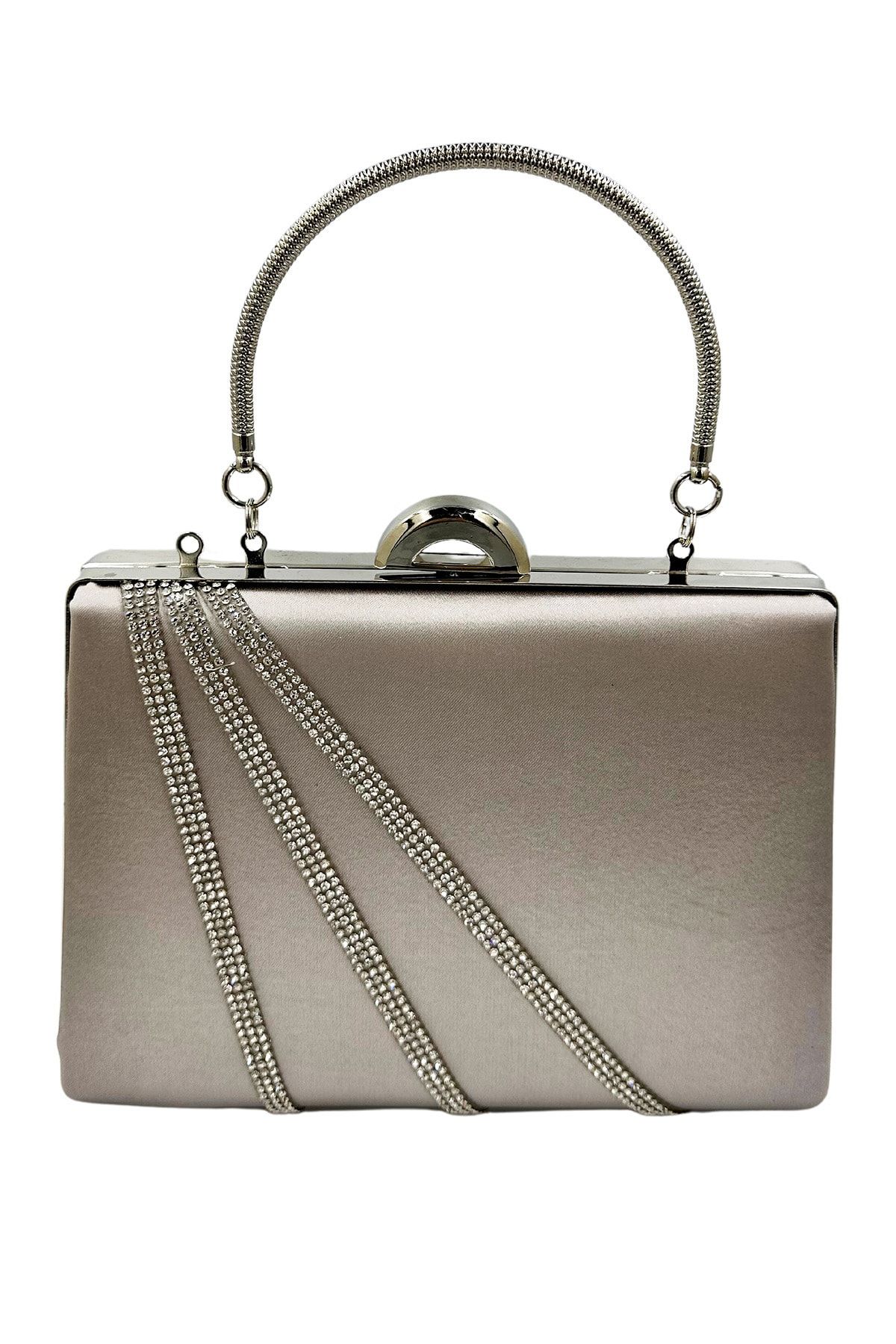 Nude and on sale silver clutch bag