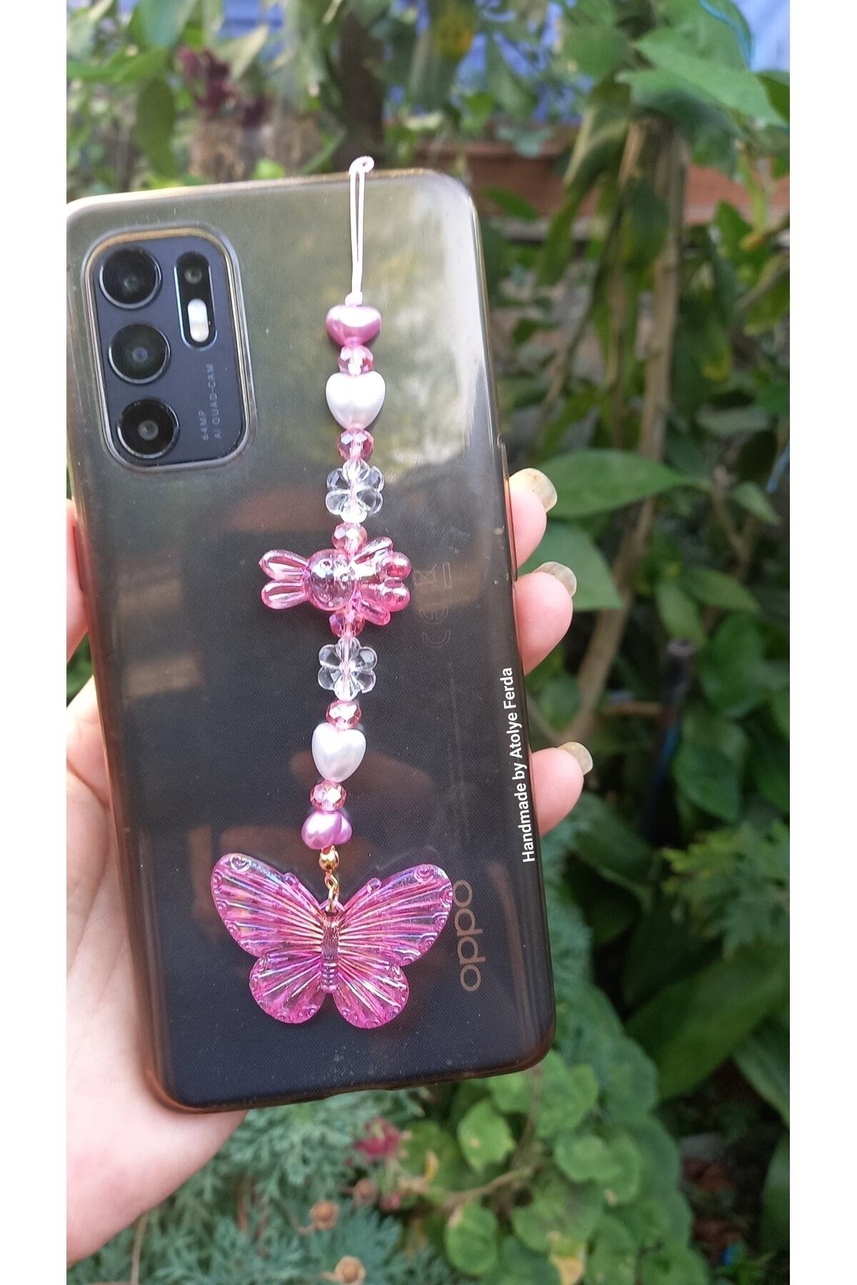 Atolye Ferda-Phone Charm with Butterfly and Rabbit Figures Phone String 3