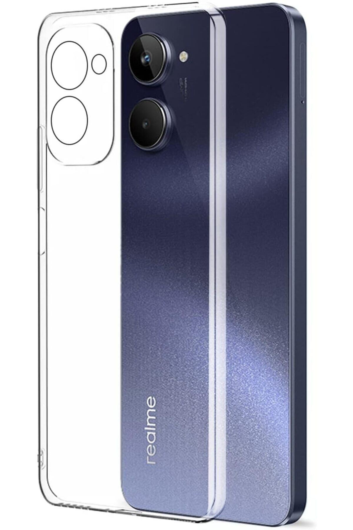 Realme 10 4G Uyumlu Kılıf 3D Kamera Korumalı Darbe Önleyici Şeffaf Transparan Esnek Silikon