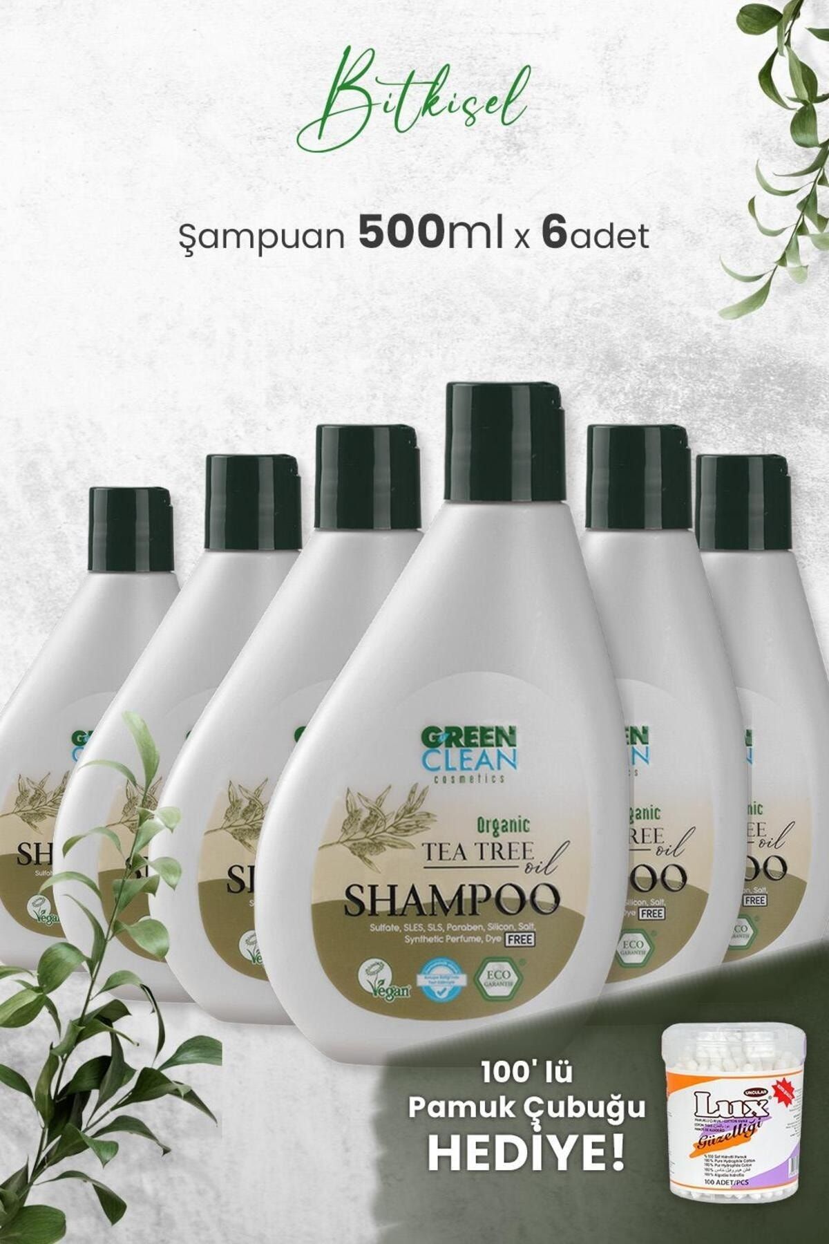 شامپو درخت چای 275 میلی لیتر در 6 عدد و هدیه Green Clean