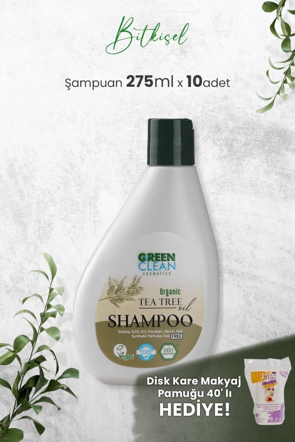 شامپو درخت چای 275 میلی لیتر در 10 عدد و هدیه Green Clean