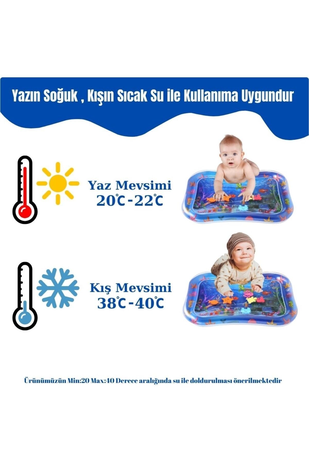 MooieBaby's Bebek Su Oyun Matı , Tummy Time Aktivite Matı , Oyuncak Güvenliği TEST RAPORLU fotoğrafı 7 (önizleme)