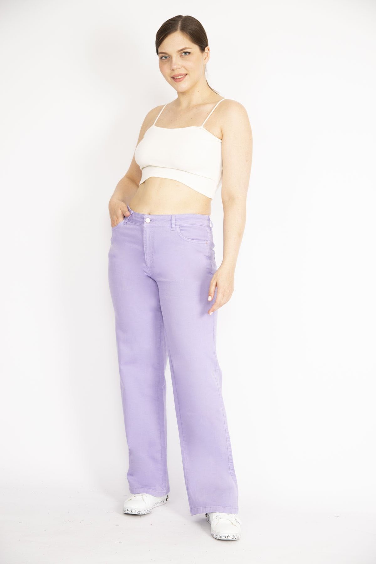 ans Women s Lilac Plus Size 5 Pocket Lycra Jeans Trendyol