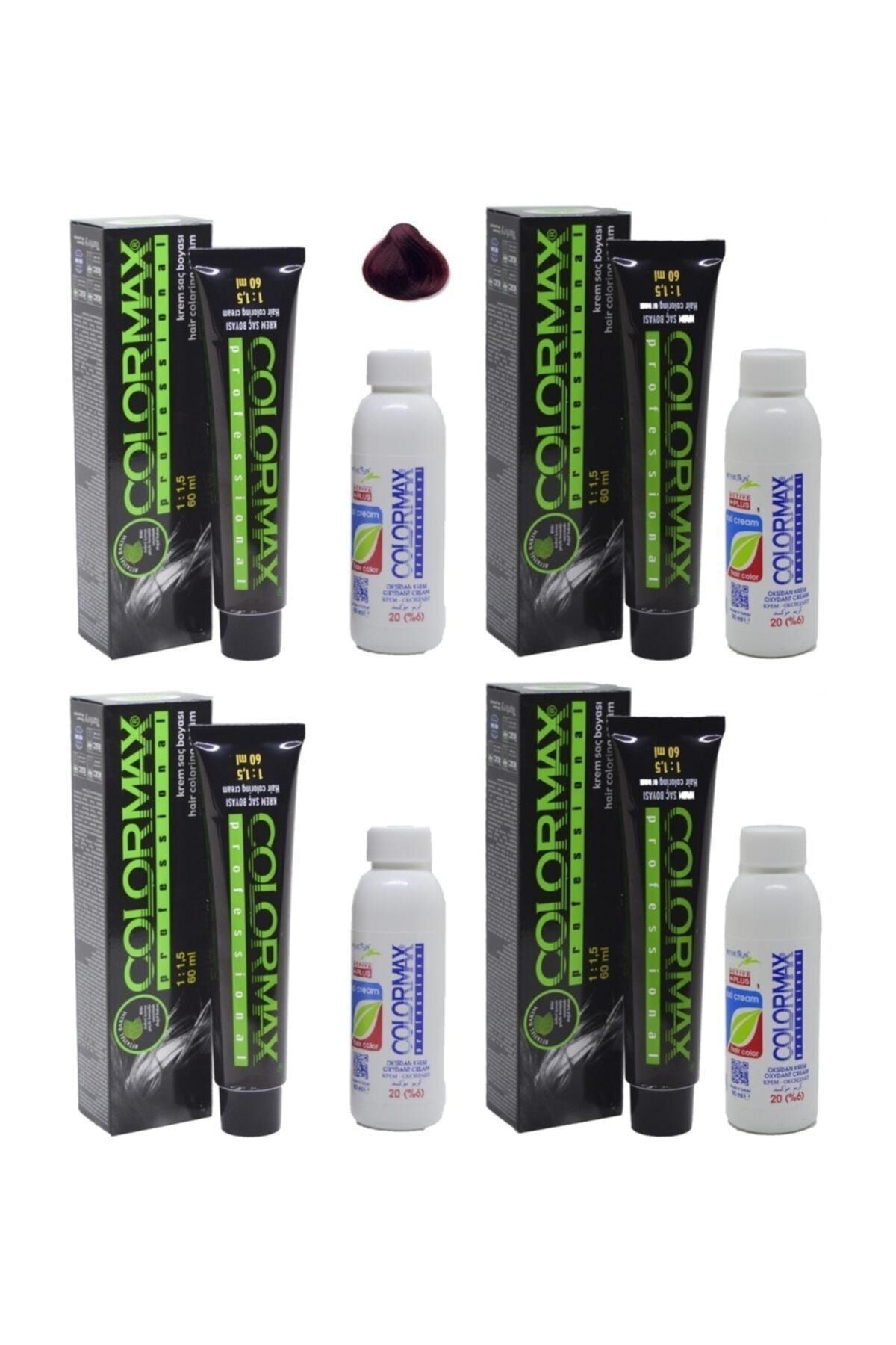 Colormax 55.64 Aşk Kızılı + Orjınal Oksidan Krem 90ml 4'lü