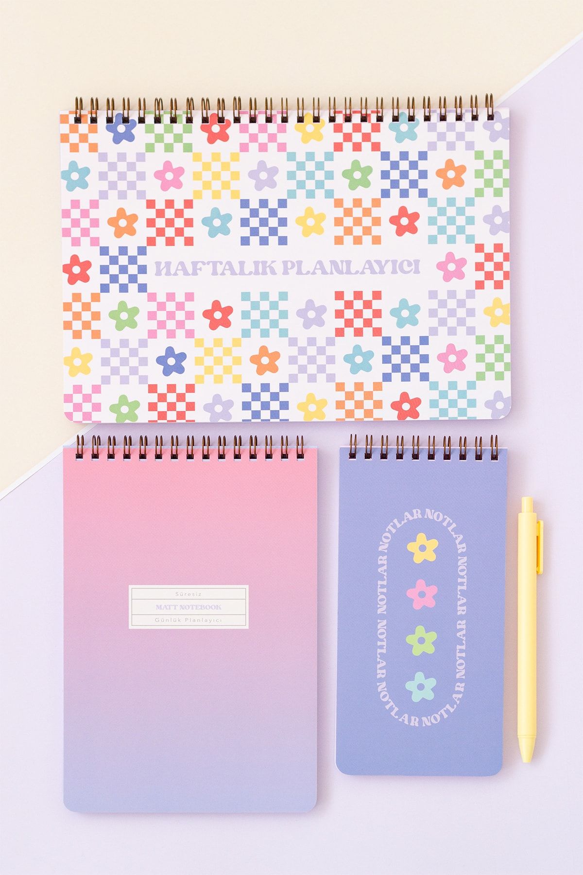 Matt Notebook-Spiral Desktop Planner Set of 3 1