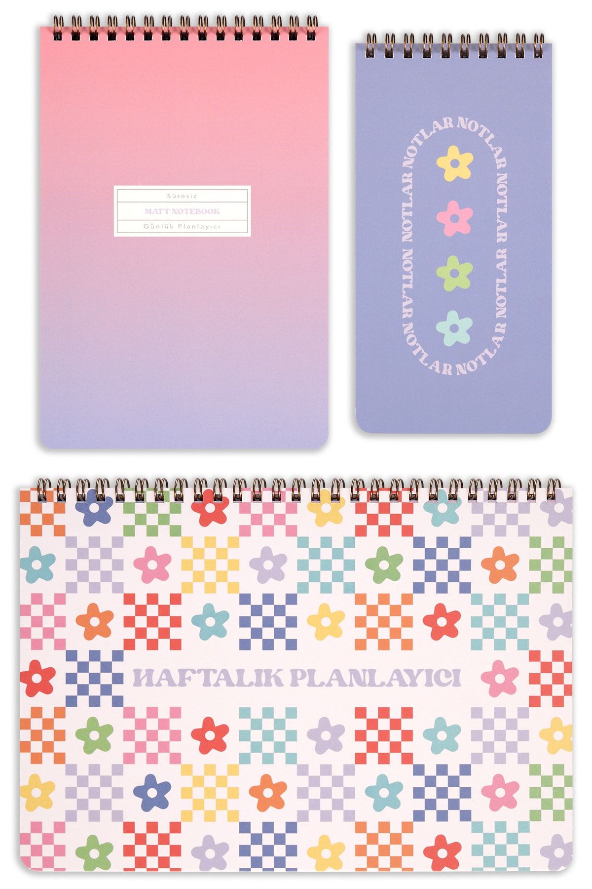 Matt Notebook-Spiral Desktop Planner Set of 3 5