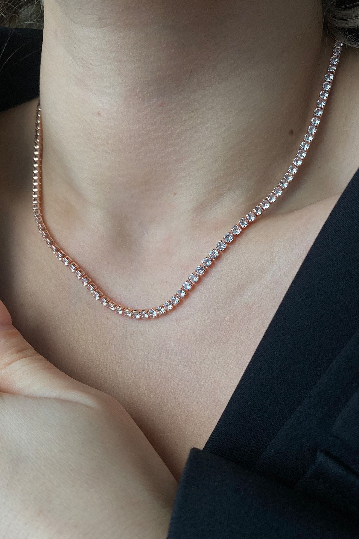 Zircon stone necklace hotsell