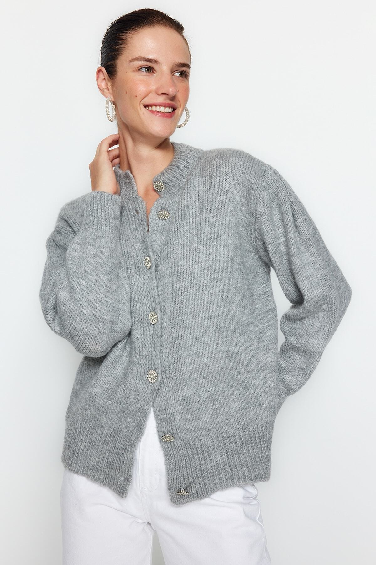 Textured Knit Buttoned Cardigan For Trendy Style